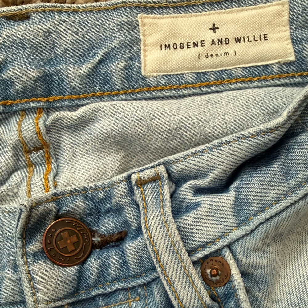 Imogene + Willie Ada Light Wash High Rise Straight Leg Jeans sz 24 - Picture 6 of 15